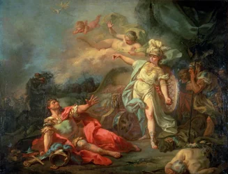 The fight between Mars and Minerva